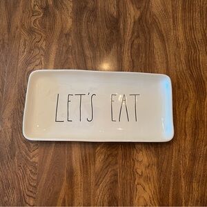 Rae Dunn White 'Let's Eat' Serving Tray